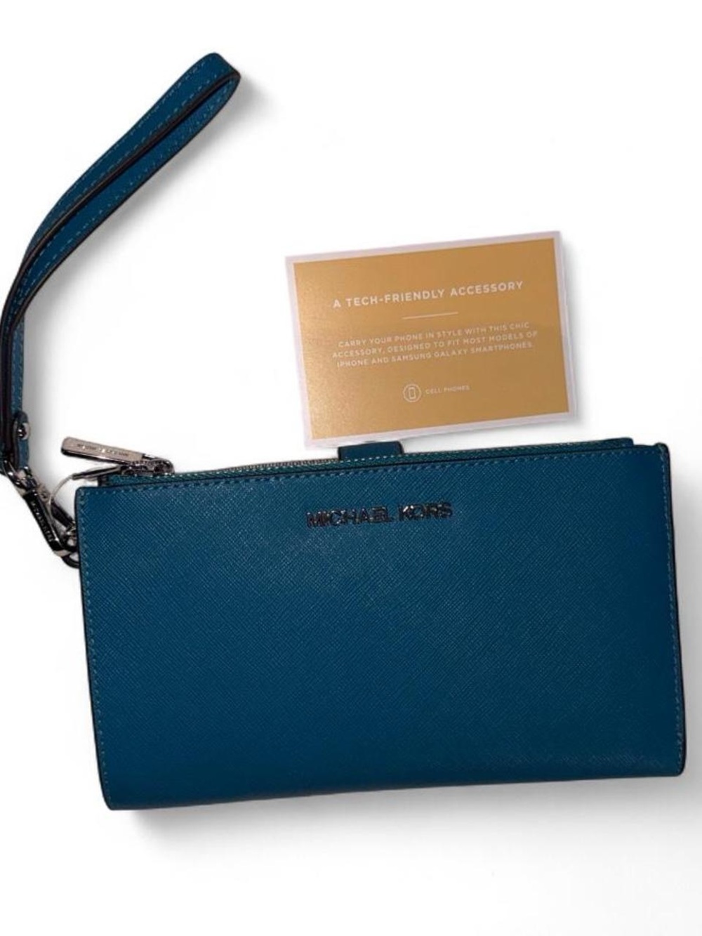 Michael Kors Teal Saffiano Wristlet Clutch - Picture 4 of 6
